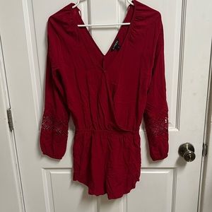 Long sleeve shorts romper